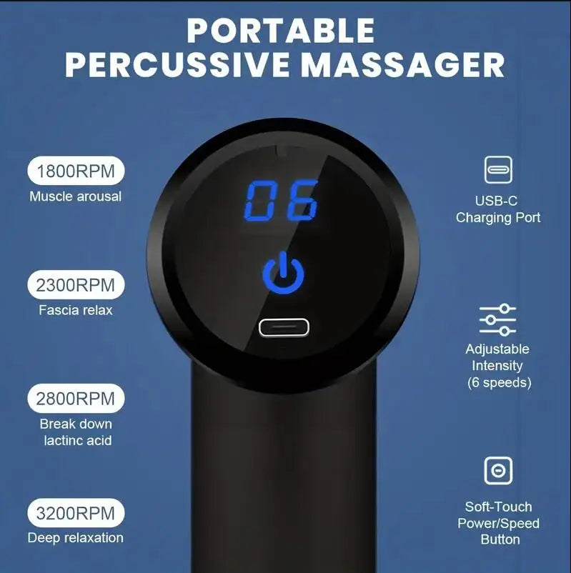 Mini Muscle Massage Gun – Portable Deep Tissue Handheld Percussion Massager for Back, Neck, Legs & Body