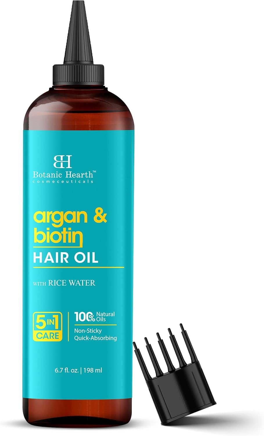 Rosemary Oil for Hair Growth – 100% Pure (6.7 fl oz) | Infused with Biotin, Jojoba & Castor Oil | Strengthening, Nourishing & Volumizing Treatment | Non-GMO Verified