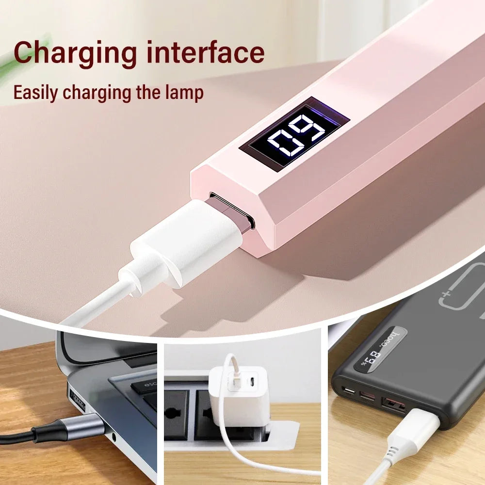 Portable Mini UV LED Nail Lamp – Rechargeable Handheld Nail Dryer Pen for Fast & Safe Gel Polish Curing