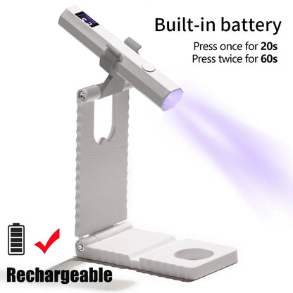 Portable Mini UV LED Nail Lamp – Rechargeable Handheld Nail Dryer Pen for Fast & Safe Gel Polish Curing