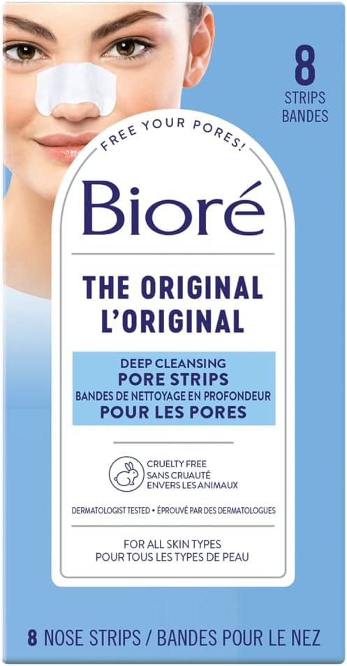Deep Cleansing Original Pore Strips, for Instant Pore Unclogging and Blackhead Removal (8 Count) 