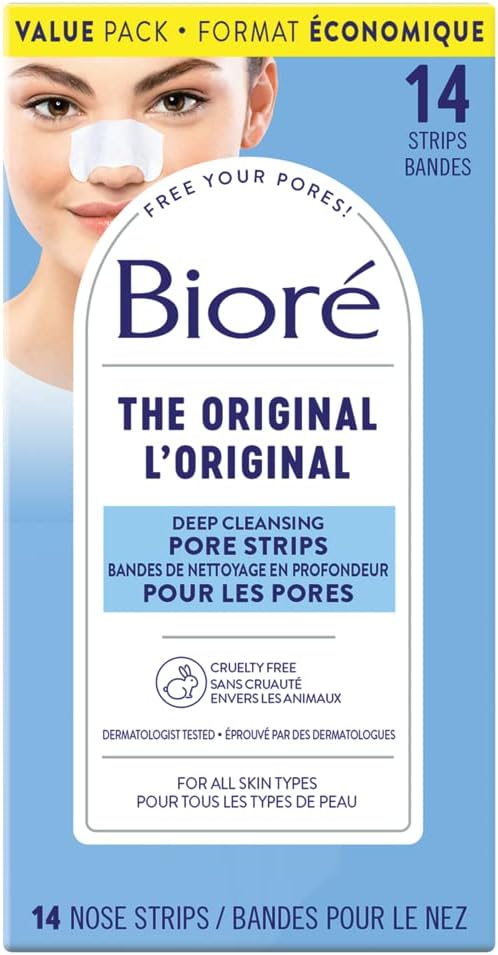 Deep Cleansing Original Pore Strips, for Instant Pore Unclogging and Blackhead Removal (8 Count) 
