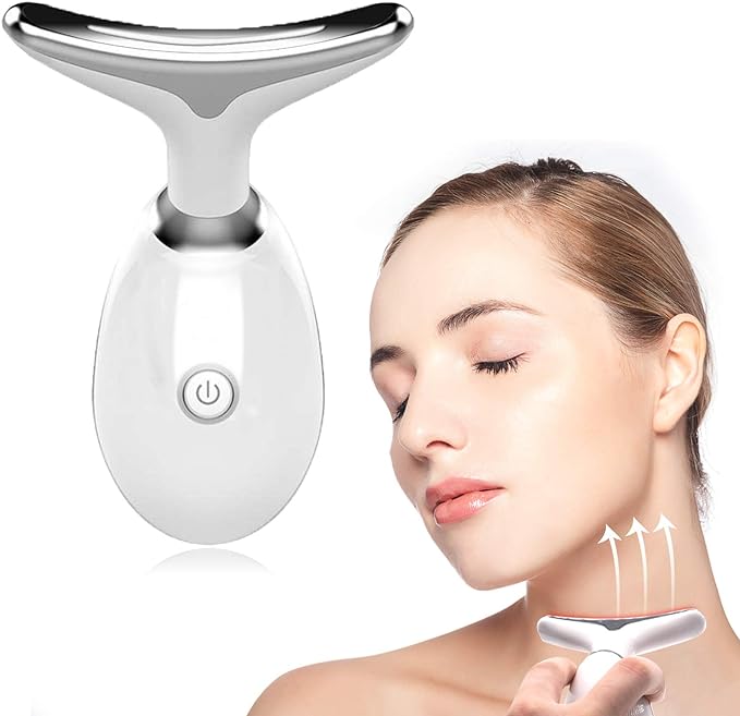 Wavy Chic 7-Color LED Microcurrent Facial Massager – Skin Firming Beauty Device for Face & Neck, Anti-Acne & Anti-Aging Therapy