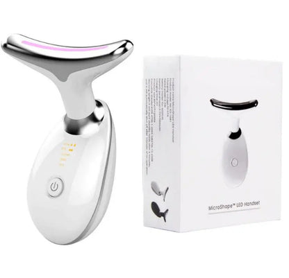 Wavy Chic 7-Color LED Microcurrent Facial Massager – Skin Firming Beauty Device for Face & Neck, Anti-Acne & Anti-Aging Therapy