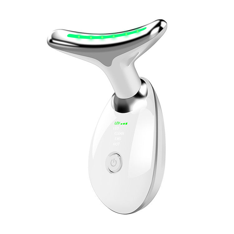 Wavy Chic 7-Color LED Microcurrent Facial Massager – Skin Firming Beauty Device for Face & Neck, Anti-Acne & Anti-Aging Therapy