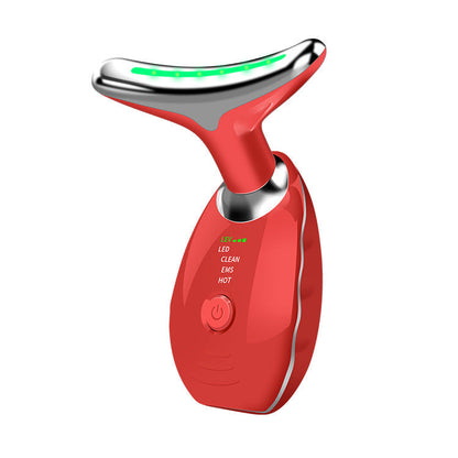 Wavy Chic 7-Color LED Microcurrent Facial Massager – Skin Firming Beauty Device for Face & Neck, Anti-Acne & Anti-Aging Therapy