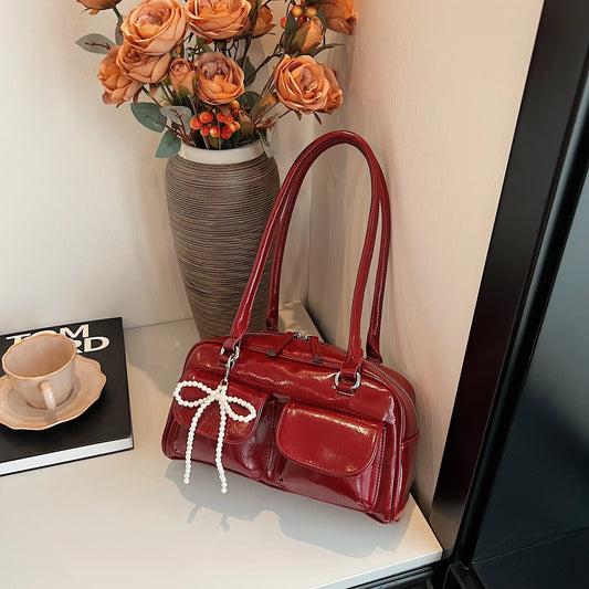 Korean-Style Underarm Bow Shoulder Bag for Women – Trendy, Versatile, and Minimalist Pillow Design