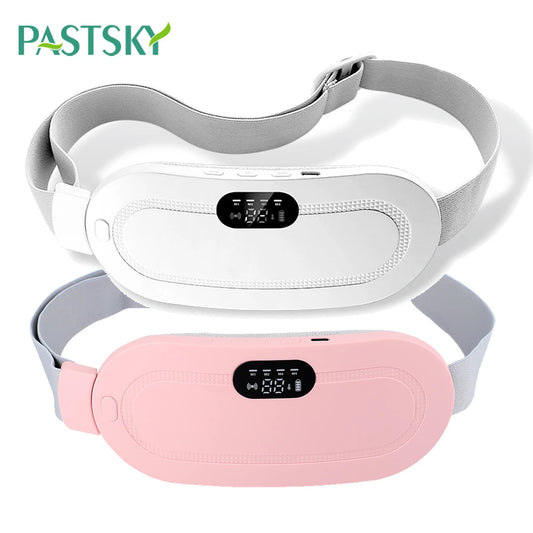 Rechargeable Electric Menstrual Heating Belt – Vibrating Cramp Relief Massager with Adjustable Temperature for Abdominal and Waist Pain