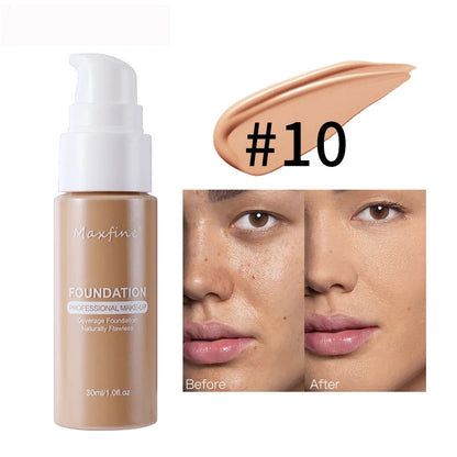 MAXFINE Long-Lasting Liquid Foundation & Concealer – Waterproof, Sweat-Resistant, Professional-Grade Makeup