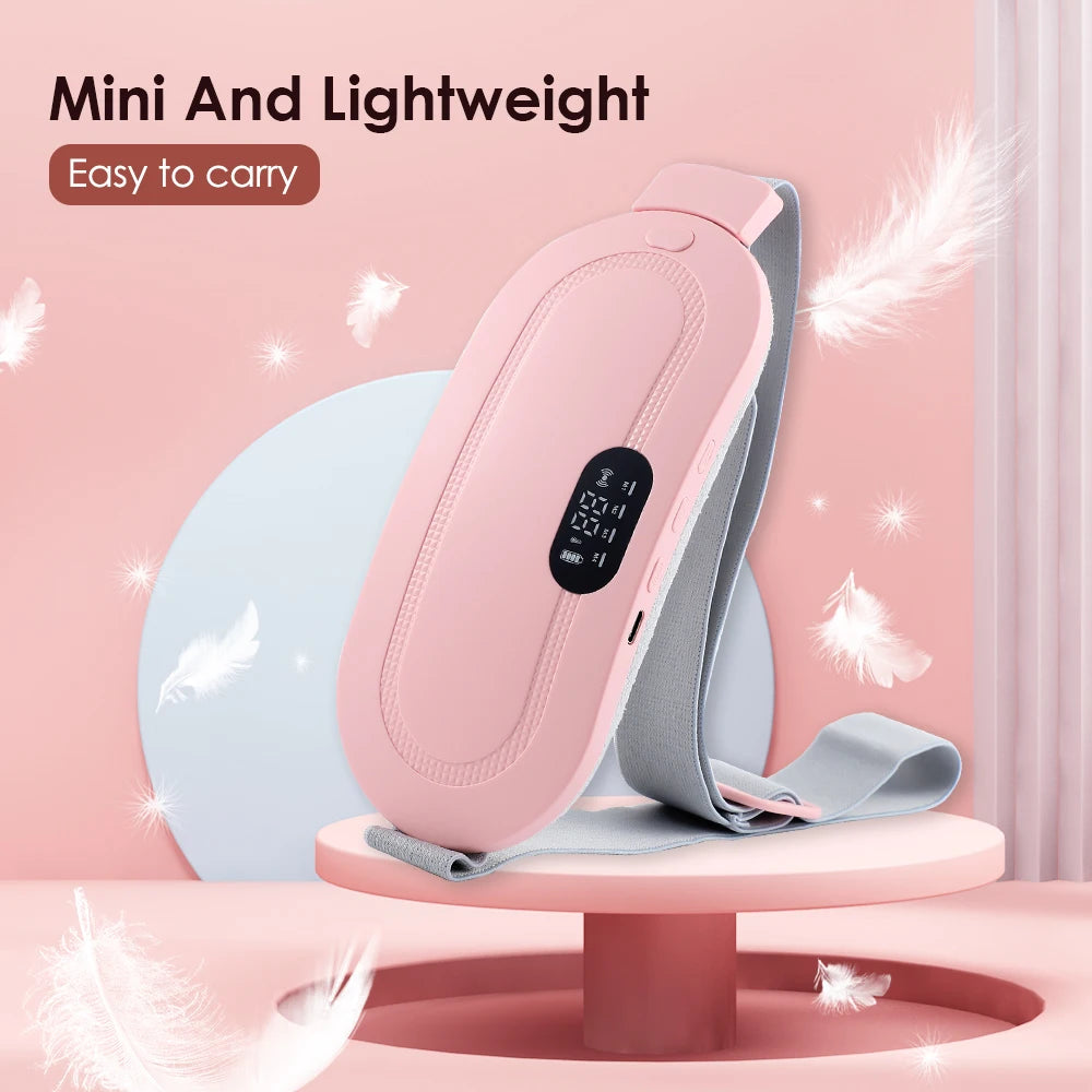Rechargeable Electric Menstrual Heating Belt – Vibrating Cramp Relief Massager with Adjustable Temperature for Abdominal and Waist Pain