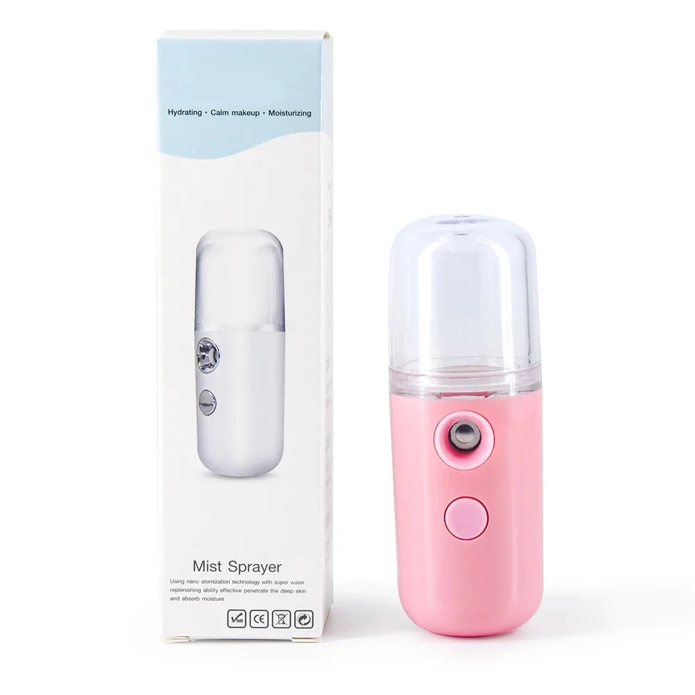 W-718B Mini Nano Facial Steamer – 30ml Portable USB Rechargeable Humidifier & Face Mist Sprayer for Skin Hydration & Sanitization