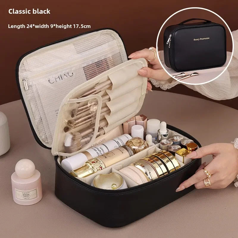 Luxury Women's Cosmetic & Toiletry Bag – Large Capacity Portable Travel Makeup Organizer