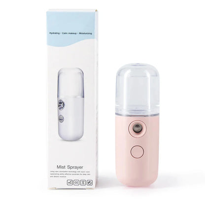 W-718B Mini Nano Facial Steamer – 30ml Portable USB Rechargeable Humidifier & Face Mist Sprayer for Skin Hydration & Sanitization