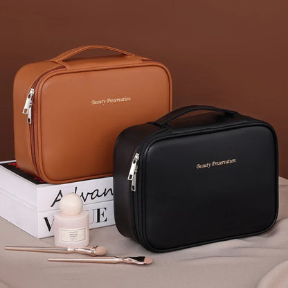 Luxury Women's Cosmetic & Toiletry Bag – Large Capacity Portable Travel Makeup Organizer