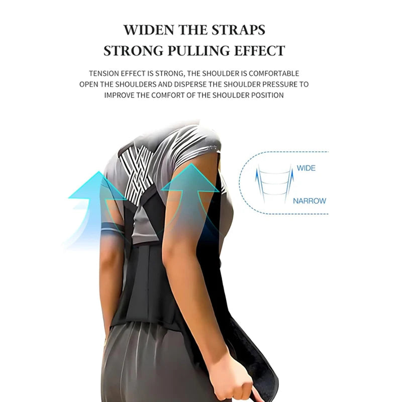 Adjustable Back Posture Corrector Brace – Breathable Back and Shoulder Support for Women, Students, and Kids