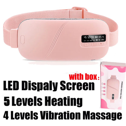 Rechargeable Electric Menstrual Heating Belt – Vibrating Cramp Relief Massager with Adjustable Temperature for Abdominal and Waist Pain