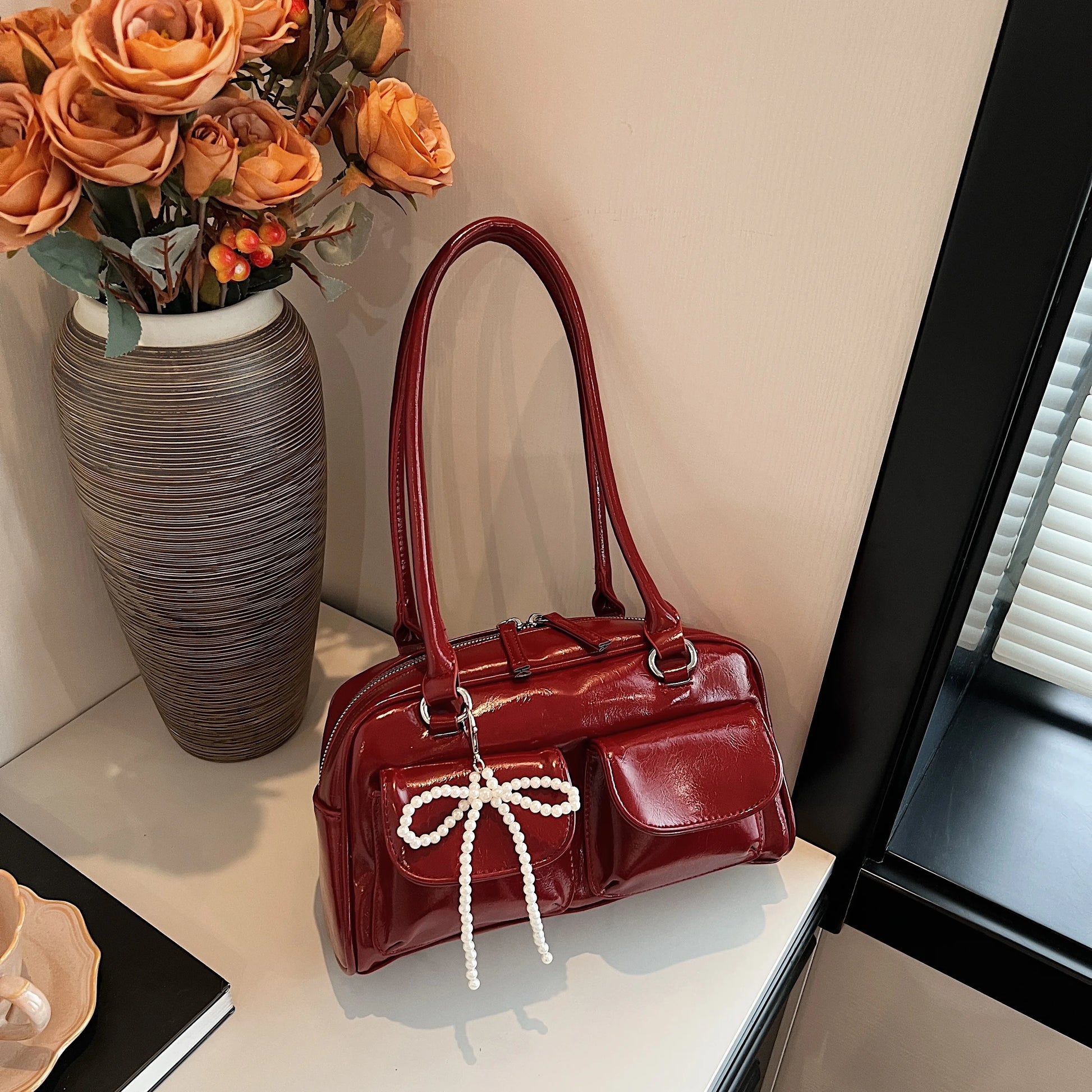 Korean-Style Underarm Bow Shoulder Bag for Women – Trendy, Versatile, and Minimalist Pillow Design