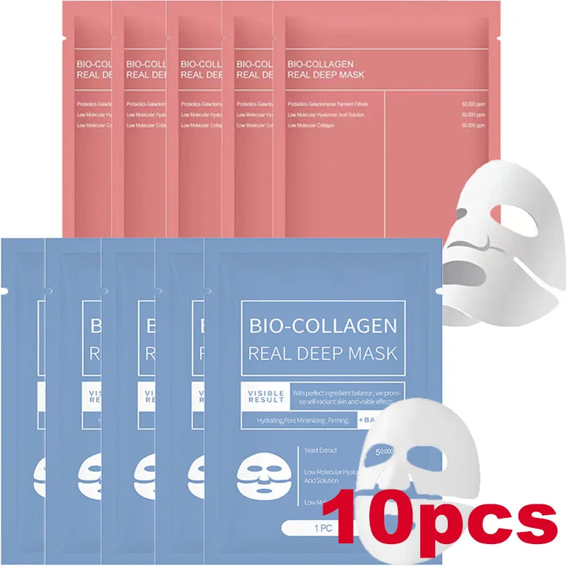 Bio Collagen Face Mask – Moisturizing, Anti-Aging, Lifting & Brightening Korean Skincare for Fine Lines & Firm Skin