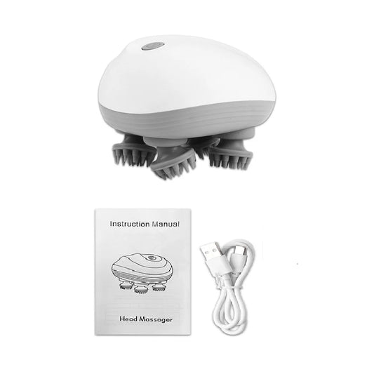 Electric Scalp Massager with 4 Kneading Heads – Deep Tissue Massage for Scalp, Body & Pet Care
