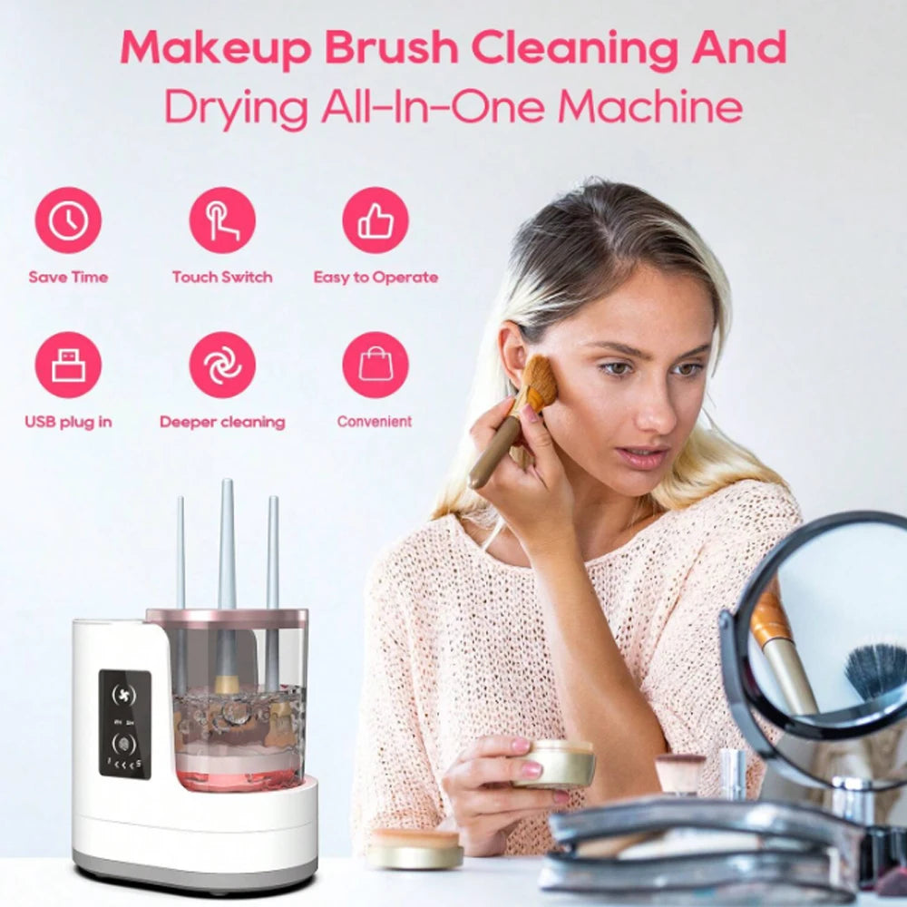 Exclusive Electric Makeup Brush Cleaner, a Cleaning Tool for Makeup Brushes and Foundation.