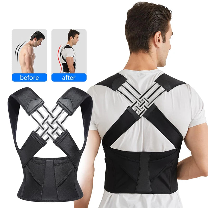 Adjustable Back Posture Corrector Brace – Breathable Back and Shoulder Support for Women, Students, and Kids