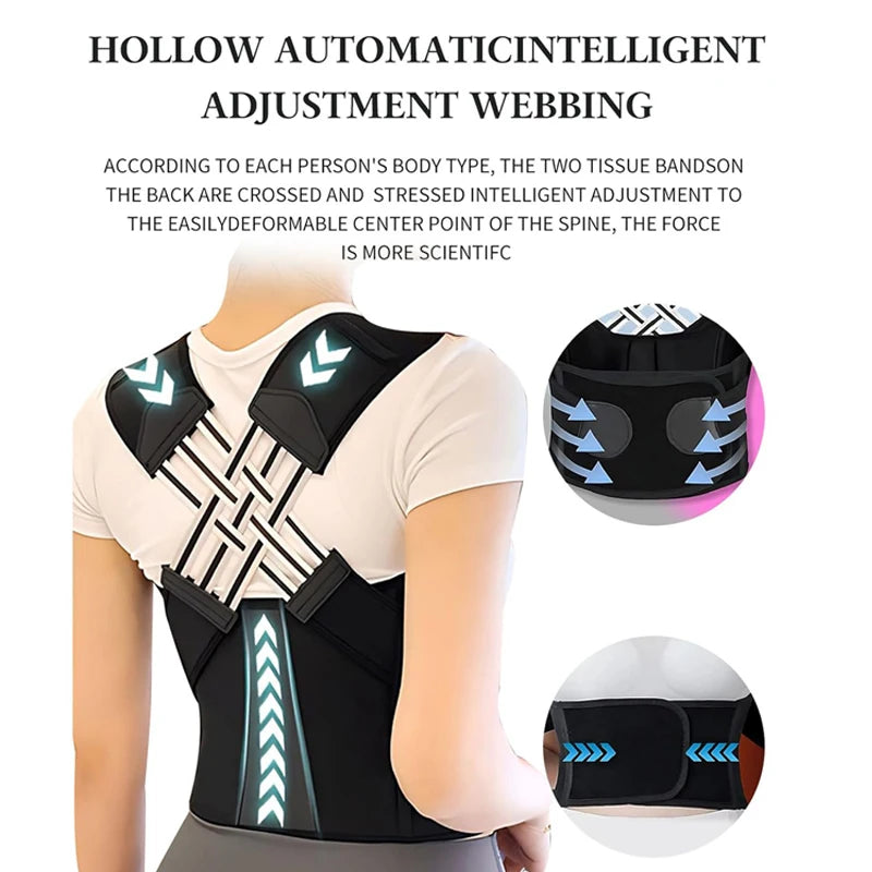 Adjustable Back Posture Corrector Brace – Breathable Back and Shoulder Support for Women, Students, and Kids