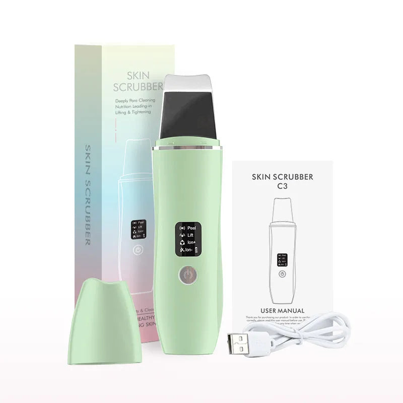 Ultrasonic Skin Scrubber & EMS Facial Cleaner – Deep Pore Cleansing, Blackhead Remover, Face Lifting, Skin Tightening & Peeling Tool
