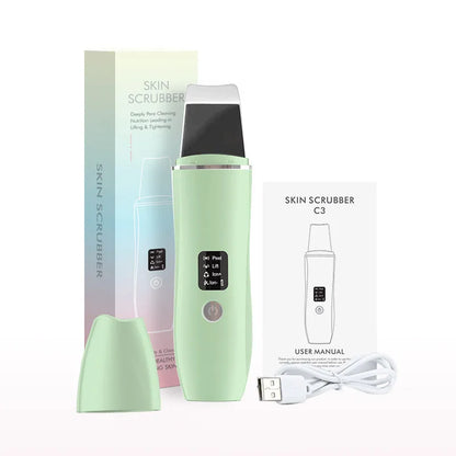Ultrasonic Skin Scrubber & EMS Facial Cleaner – Deep Pore Cleansing, Blackhead Remover, Face Lifting, Skin Tightening & Peeling Tool