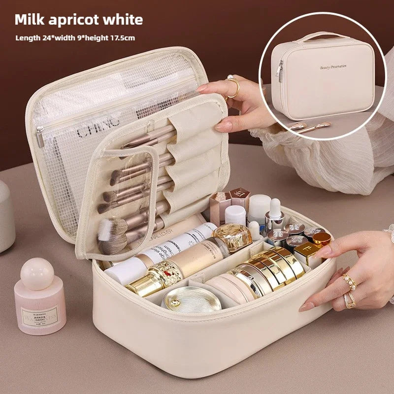 Luxury Women's Cosmetic & Toiletry Bag – Large Capacity Portable Travel Makeup Organizer