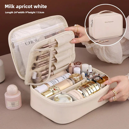 Luxury Women's Cosmetic & Toiletry Bag – Large Capacity Portable Travel Makeup Organizer