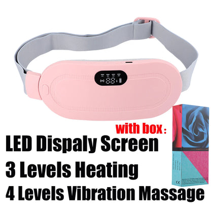 Rechargeable Electric Menstrual Heating Belt – Vibrating Cramp Relief Massager with Adjustable Temperature for Abdominal and Waist Pain