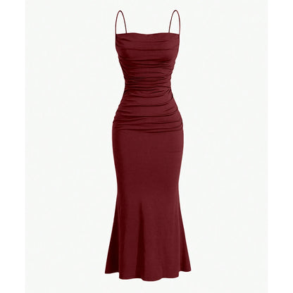 Mia Muse Women's Elegant Spaghetti Strap Maxi Dress – Slim Fit Summer Wedding & Evening Party Dress (Multi-Color)