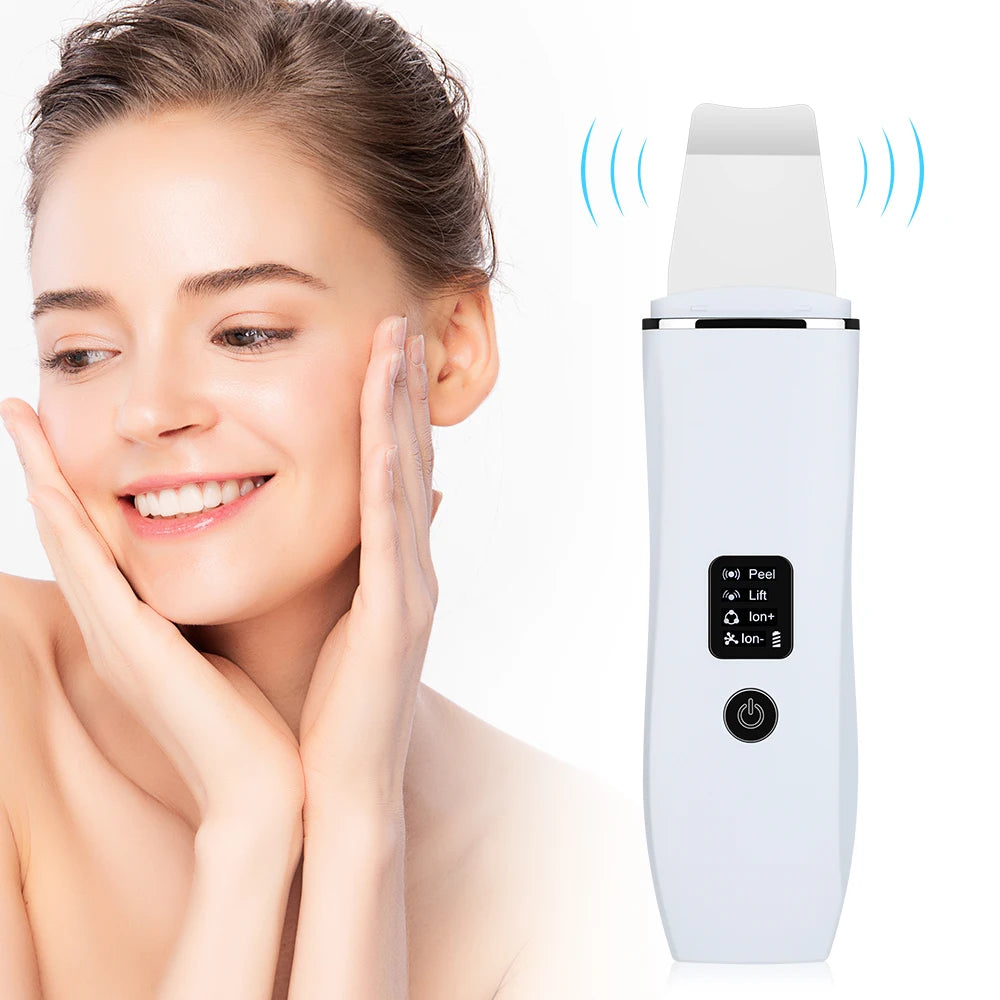 Ultrasonic Skin Scrubber & EMS Facial Cleaner – Deep Pore Cleansing, Blackhead Remover, Face Lifting, Skin Tightening & Peeling Tool