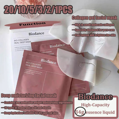 Bio Collagen Face Mask – Moisturizing, Anti-Aging, Lifting & Brightening Korean Skincare for Fine Lines & Firm Skin