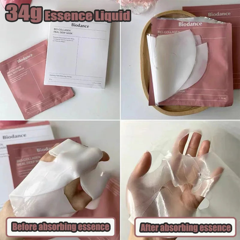 Bio Collagen Face Mask – Moisturizing, Anti-Aging, Lifting & Brightening Korean Skincare for Fine Lines & Firm Skin