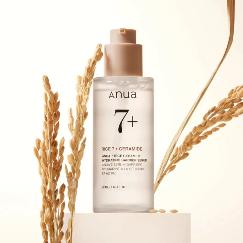 Anua 7 Rice Ceramide Hydrating Barrier Serum – Brightening & Moisturizing Face Serum with Niacinamide, Hyaluronic Acid & Rice Extract (50ml)