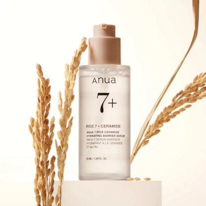 Anua 7 Rice Ceramide Hydrating Barrier Serum – Brightening & Moisturizing Face Serum with Niacinamide, Hyaluronic Acid & Rice Extract (50ml)