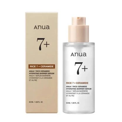 Anua 7 Rice Ceramide Hydrating Barrier Serum – Brightening & Moisturizing Face Serum with Niacinamide, Hyaluronic Acid & Rice Extract (50ml)