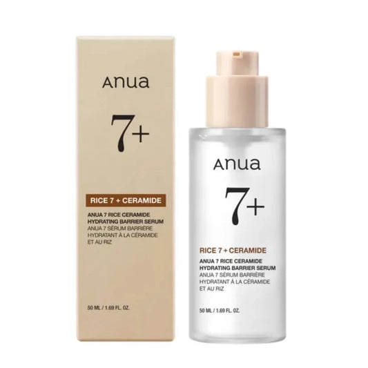 Anua 7 Rice Ceramide Hydrating Barrier Serum – Brightening & Moisturizing Face Serum with Niacinamide, Hyaluronic Acid & Rice Extract (50ml)