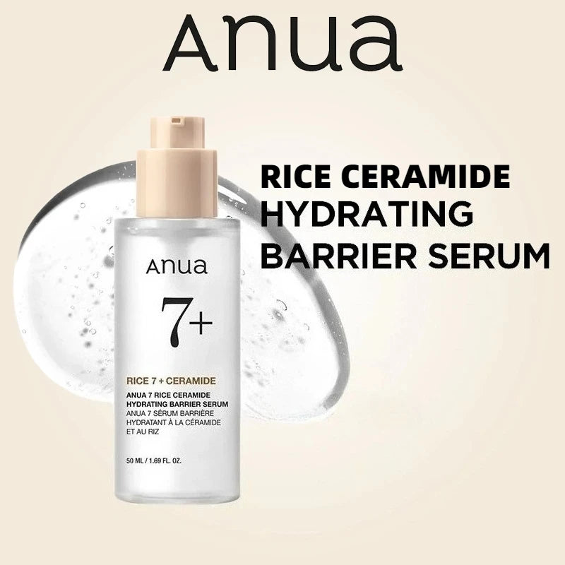 Anua 7 Rice Ceramide Hydrating Barrier Serum – Brightening & Moisturizing Face Serum with Niacinamide, Hyaluronic Acid & Rice Extract (50ml)