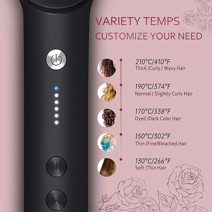 Multifunctional Ionic Hair Straightener and Curler Brush – Fast Heating Electric Comb Styler for Smooth, Frizz-Free Hair