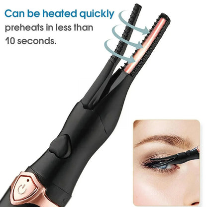 Rechargeable Heated Eyelash Curler – Long-Lasting Natural Curl, Compact & Portable Design for Effortless Styling