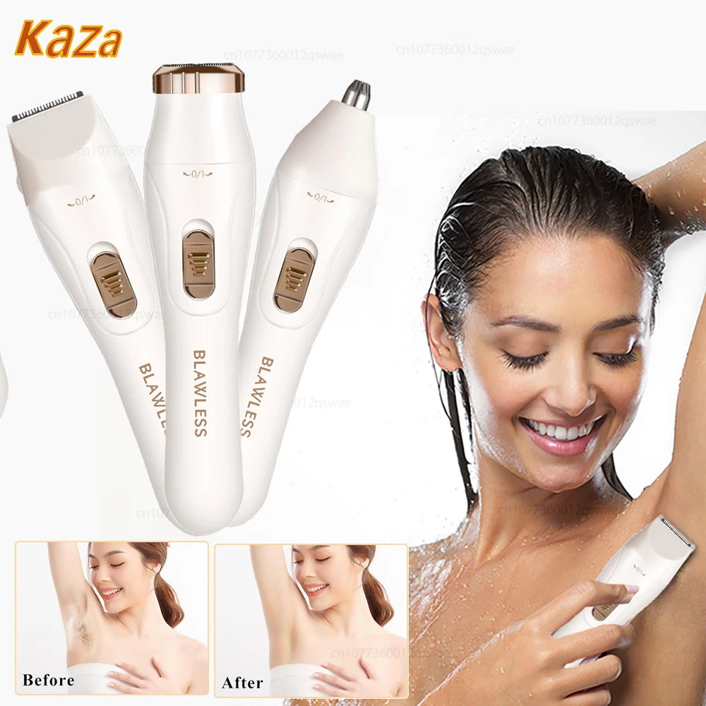 Women's Electric Shaver – Painless Hair Remover for Face, Bikini Line, Legs, Underarms – Portable & Rechargeable Female Razor and Epilator