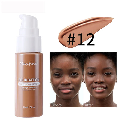 MAXFINE Long-Lasting Liquid Foundation & Concealer – Waterproof, Sweat-Resistant, Professional-Grade Makeup