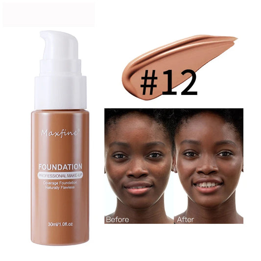 MAXFINE Long-Lasting Liquid Foundation & Concealer – Waterproof, Sweat-Resistant, Professional-Grade Makeup