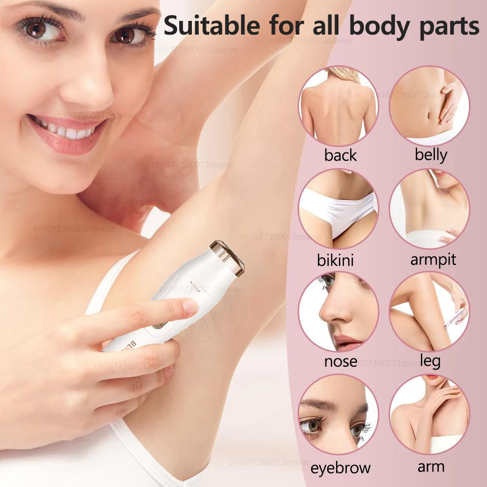 Women's Electric Shaver – Painless Hair Remover for Face, Bikini Line, Legs, Underarms – Portable & Rechargeable Female Razor and Epilator