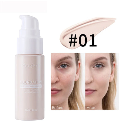 MAXFINE Long-Lasting Liquid Foundation & Concealer – Waterproof, Sweat-Resistant, Professional-Grade Makeup