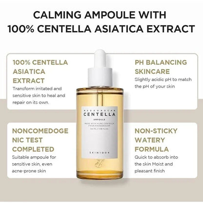 Centella Asiatica Face Serum – 100ml | Calming, Moisturizing & Brightening Ampoule for Daily Skincare
