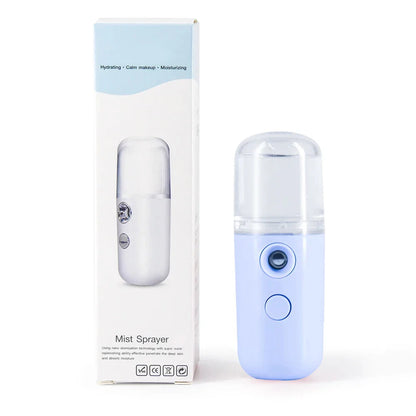 W-718B Mini Nano Facial Steamer – 30ml Portable USB Rechargeable Humidifier & Face Mist Sprayer for Skin Hydration & Sanitization