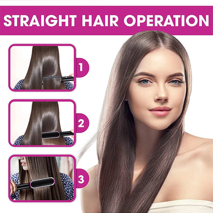 Multifunctional Ionic Hair Straightener and Curler Brush – Fast Heating Electric Comb Styler for Smooth, Frizz-Free Hair